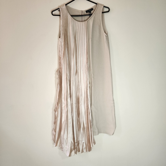 *HP* ANTONELLI silk crepe beige midi dress zipper closure - Picture 6 of 14